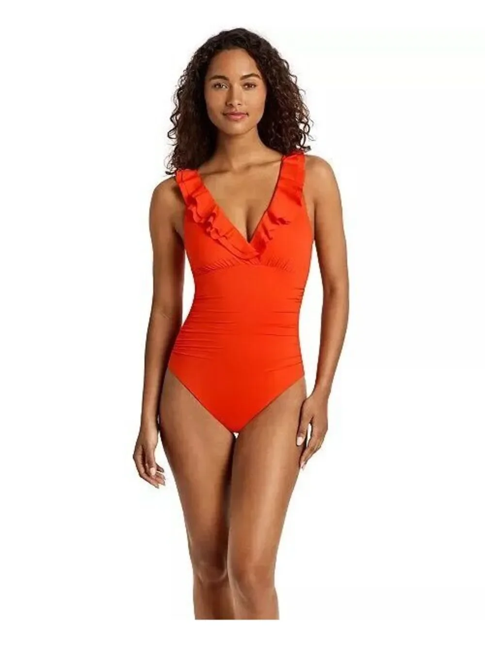 Lauren Ralph Lauren Women's Ruffle Surplice Underwire One-Piece Swimsuit